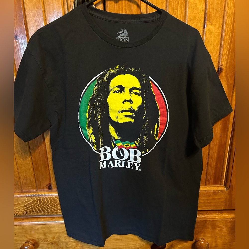 Large Bob Marley Black T-Shirt Zion Sportswear